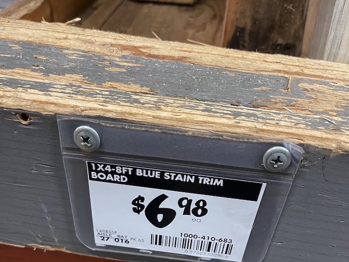 1" x 4" x 8' pine board