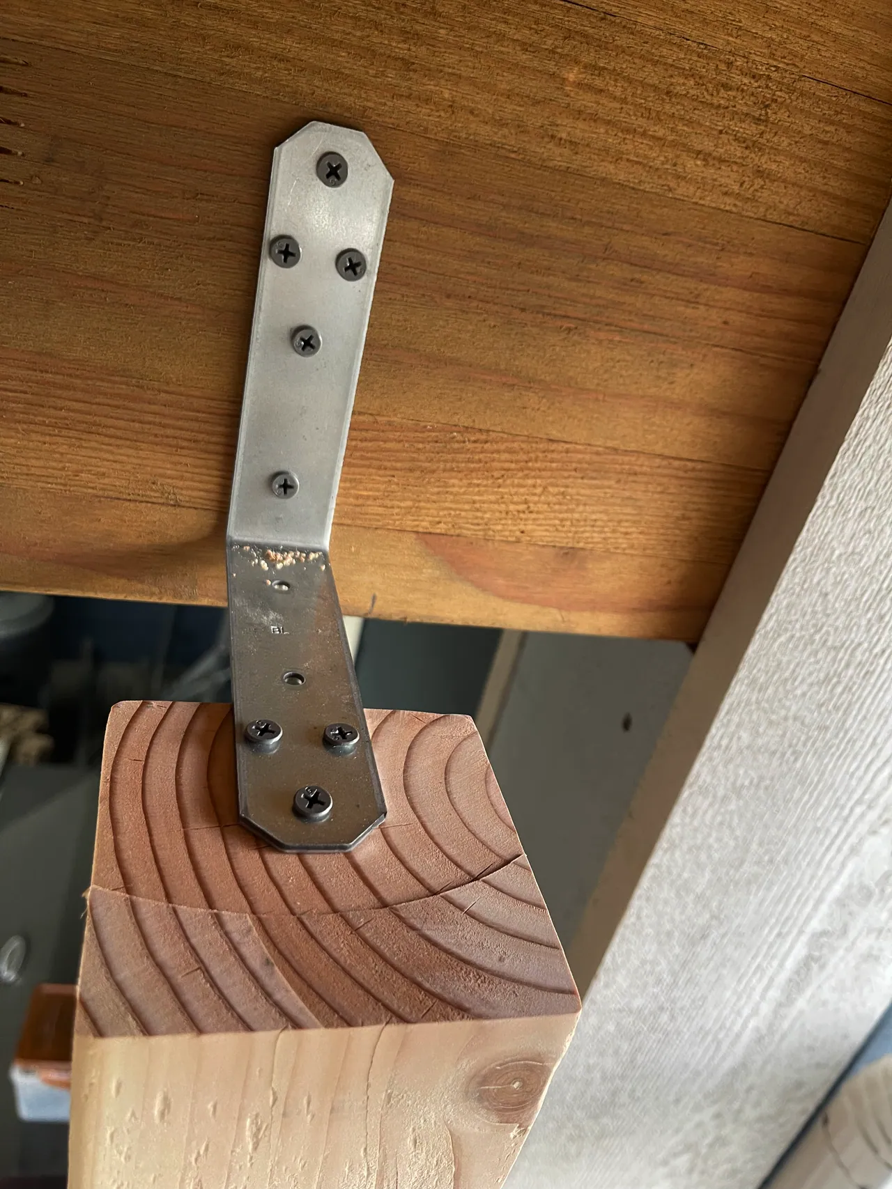 Top view of the post