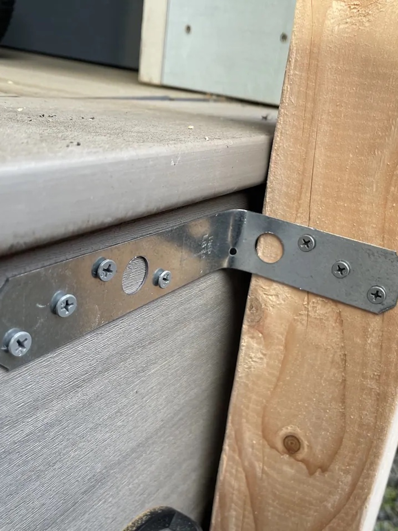 Galvanized strap installed