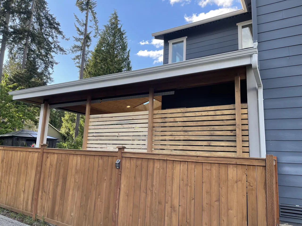 Two panels, one stained